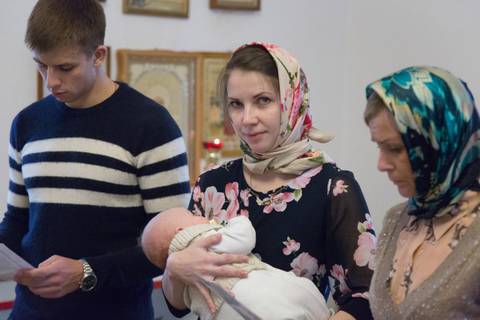 В субботу 22 октября в нашем храме состоялось крещение младенца
